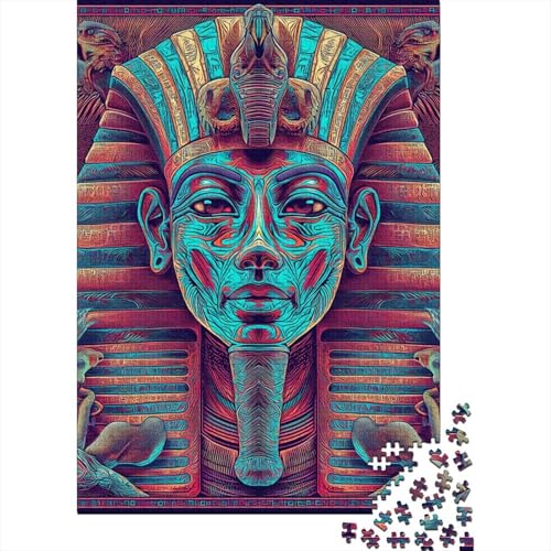 Holzpuzzle, Pharao, 1000 Teile, für Erwachsene und Jugendliche ab 12 Jahren (75 x 50 cm) von POLIUAWS