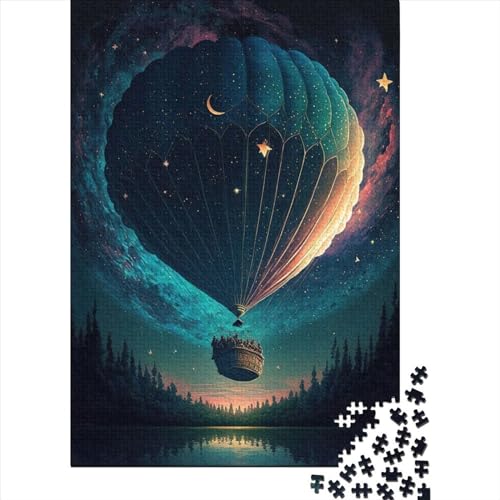 Holzpuzzle 1000 Teile "Ballon im Weltraum" 2 Holzpuzzle für Erwachsene und Jugendliche ab 12 Jahren Weihnachtsgeschenke 1000 Teile (75x50cm) von POLIUAWS