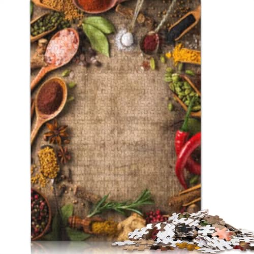 Holzpuzzle 1000 Teile Kräuter und Gewürze Holzpuzzle für Erwachsene und Jugendliche ab 12 Jahren, Weihnachtsgeschenke, 1000 Teile (75x50cm) von POLIUAWS