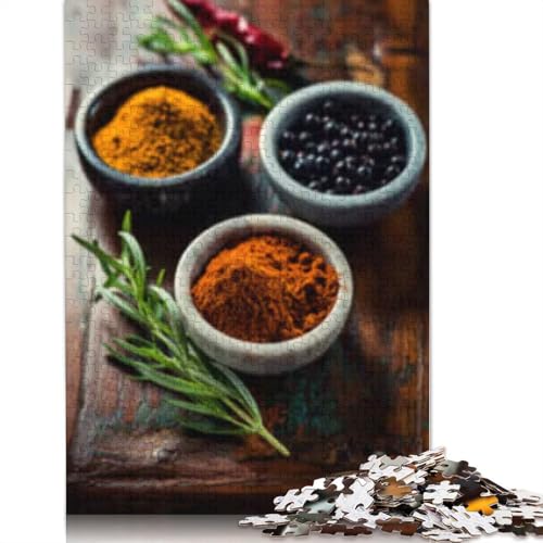 Holzpuzzle 1000 Teile Kräuter und Gewürze Holzpuzzle für Erwachsene und Jugendliche ab 12 Jahren, Weihnachtsgeschenke, 1000 Teile (75x50cm) von POLIUAWS