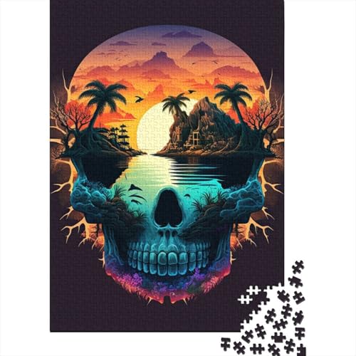 Holzpuzzle 1000 Teile "Sunset Skeleton1" Holzpuzzle für Erwachsene und Jugendliche ab 12 Jahren, Weihnachtsgeschenke, 1000 Teile (75x50cm) von POLIUAWS