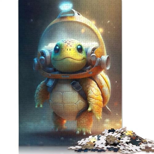 Holzpuzzle 1000 Teile Weltraumschildkröte für Erwachsene, Lernspiel, Spielzeug, Geschenk für Heiligabend, 1000 Teile (75 x 50 cm) von POLIUAWS