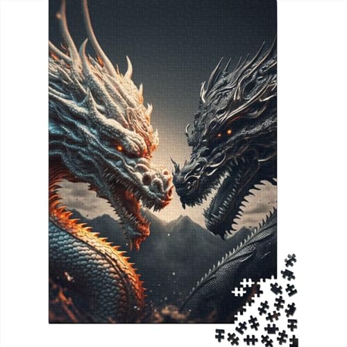 Holzpuzzle 1000 Teile des mutigen Drachen Holzpuzzle für Erwachsene und Jugendliche ab 12 Jahren, Weihnachtsgeschenke, 1000 Teile (75x50cm) von POLIUAWS