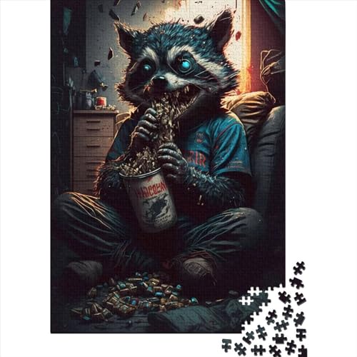 Holzpuzzle 1000 Teile für Erwachsene "Essende Monster", Geschenk für Heiligabend, 1000 Teile (75 x 50 cm) von POLIUAWS
