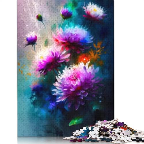 Holzpuzzle 1000 Teile mit bunten Blumen, Holzpuzzle für Erwachsene und Jugendliche ab 12 Jahren, Weihnachtsgeschenke, 1000 Teile (75x50cm) von POLIUAWS