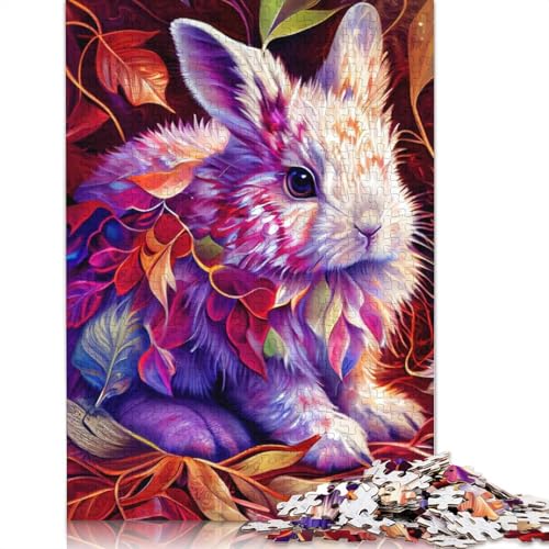 Holzpuzzle 1000 Teile mit entzückenden Kaninchen, Holzpuzzle für Erwachsene und Jugendliche ab 12 Jahren, Weihnachtsgeschenke, 1000 Teile (75x50cm) von POLIUAWS