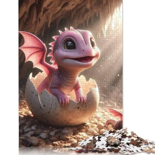 Holzpuzzle 1000 Teile mit niedlichen Drachen Holzpuzzle für Erwachsene und Jugendliche ab 12 Jahren, Weihnachtsgeschenke, 1000 Teile (75x50cm) von POLIUAWS