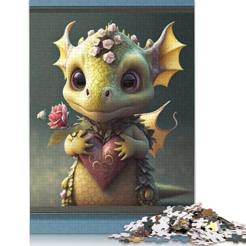 Holzpuzzle 1000 Teile mit niedlichen Drachen Holzpuzzle für Erwachsene und Jugendliche ab 12 Jahren, Weihnachtsgeschenke, 1000 Teile (75x50cm) von POLIUAWS