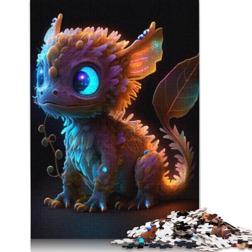 Holzpuzzle 1000 Teile mit niedlichen Drachen Holzpuzzle für Erwachsene und Jugendliche ab 12 Jahren, Weihnachtsgeschenke, 1000 Teile (75x50cm) von POLIUAWS