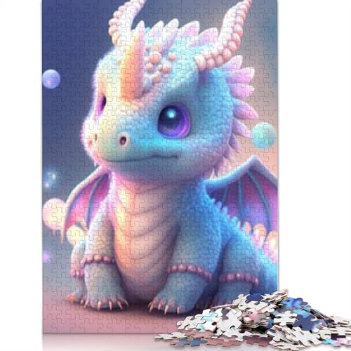 Holzpuzzle 1000 Teile mit niedlichen Drachen Holzpuzzle für Erwachsene und Jugendliche ab 12 Jahren, Weihnachtsgeschenke, 1000 Teile (75x50cm) von POLIUAWS