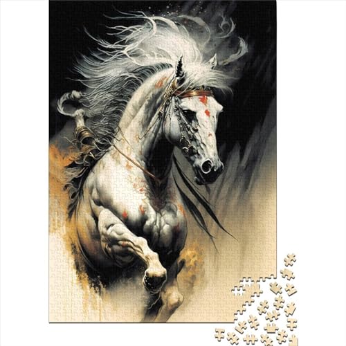 Holzpuzzle Pferd 2,5 cm für Erwachsene und Jugendliche, 1000 Teile, für Kinder ab 12 Jahren, 1000 Teile (75 x 50 cm) von POLIUAWS