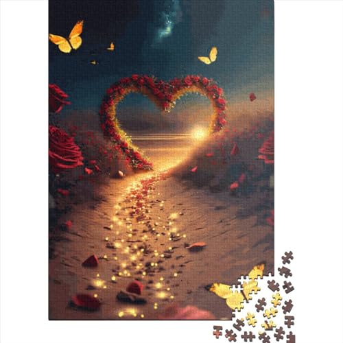 Holzpuzzle Strandherzen, 1000 Teile, für Erwachsene und Jugendliche (75 x 50 cm) von POLIUAWS