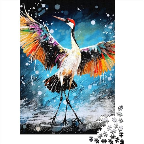 Holzpuzzle aus weißem Kranich, für Erwachsene und Jugendliche ab 12 Jahren, 1000 Teile (75 x 50 cm) von POLIUAWS