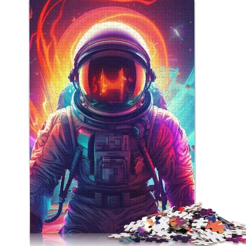 Holzpuzzle für Erwachsene, 1000 Teile, Astronaut-Kunstdesign, pädagogisches Spiel, Herausforderungsspielzeug, 1000 Teile (75 x 50 cm) von POLIUAWS