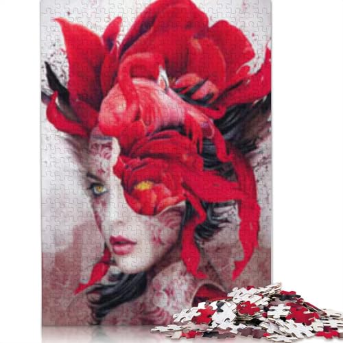 Holzpuzzle für Erwachsene, 1000 Teile, Flamingo-Design, Lernspiel, Herausforderung, 1000 Teile (75 x 50 cm) von POLIUAWS