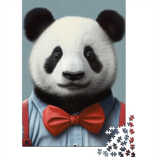 Holzpuzzle für Erwachsene, 1000 Teile, lustiges Panda-Kostüm, pädagogisches Spiel, Herausforderung, 1000 Teile (75 x 50 cm) von POLIUAWS