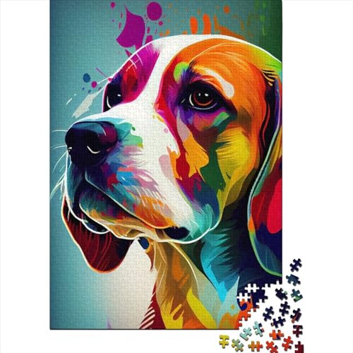 Holzpuzzle für Erwachsene, Beagle, 1000 Teile (75 x 50 cm) von POLIUAWS