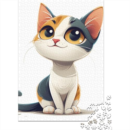 Holzpuzzle für Erwachsene, Perserkatze, 1000 Teile, 1000 Teile (75 x 50 cm) von POLIUAWS