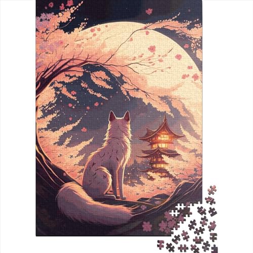 Holzpuzzle für Erwachsene, japanische Katze, 1000 Teile (75 x 50 cm) von POLIUAWS