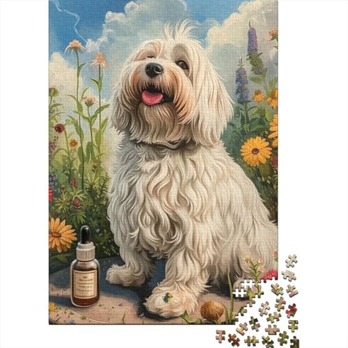 Holzpuzzle für Erwachsene und Jugendliche, Havanna-Hund, ab 12 Jahren, 1000 Teile (75 x 50 cm) von POLIUAWS