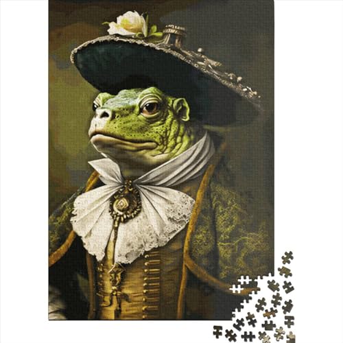 Holzpuzzle für Erwachsene und Jugendliche, aristokratischer Frosch, 1000 Teile (75 x 50 cm) von POLIUAWS