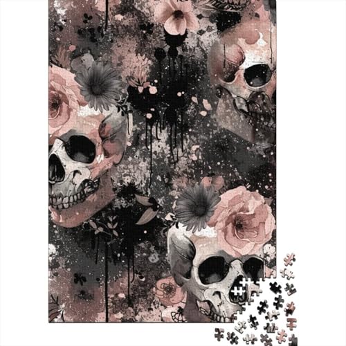 Holzpuzzle in Schädelform für Erwachsene und Jugendliche, 1000 Teile (38 x 26 cm) von POLIUAWS