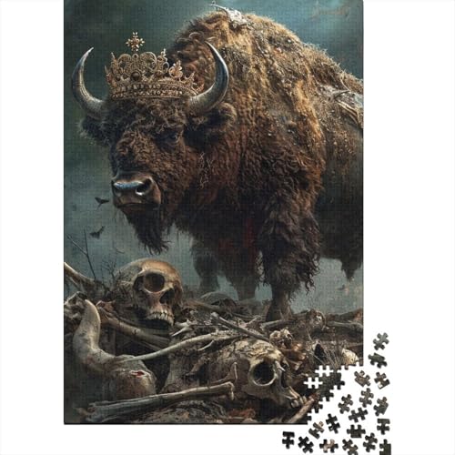 Holzpuzzle in Stierform, 1000 Teile, für Kinder, Lernspiel für Erwachsene und Jugendliche (75 x 50 cm) von POLIUAWS