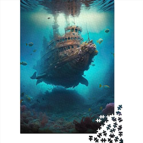 Holzpuzzle mit 1000 Teilen der Unterwasserwelt für Erwachsene und Jugendliche ab 12 Jahren, 1000 Teile (75 x 50 cm). von POLIUAWS