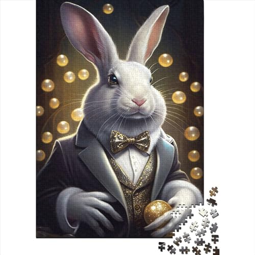 Holzpuzzle mit Hasenmotiv, 1000 Teile, ideal für Erwachsene und Jugendliche ab 12 Jahren (75 x 50 cm). von POLIUAWS