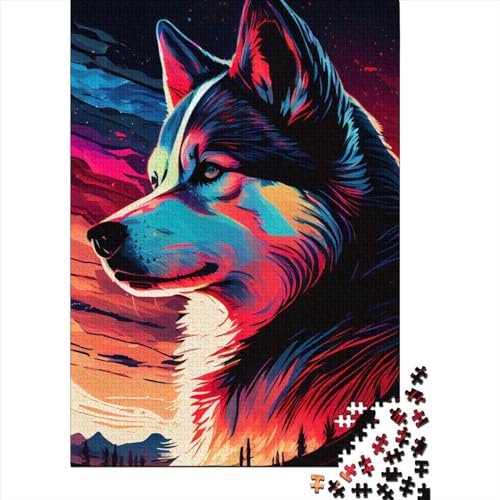 Holzpuzzle mit Husky-Motiv, 1000 Teile, für Erwachsene und Jugendliche, 75 x 50 cm Holzpuzzle mit Husky-Motiv, 1000 Teile, für Erwachsene und Jugendliche, 75 x 50 cm von POLIUAWS