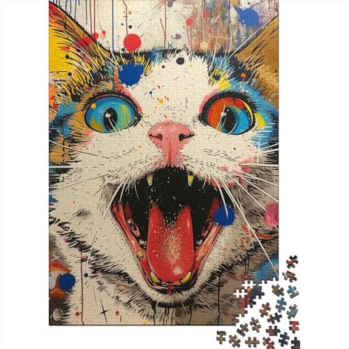 Holzpuzzle mit Katzenmotiv, 1000 Teile, für Erwachsene, Weihnachten, 75 x 50 cm, 1000 Teile Holzpuzzle mit Katzenmotiv, 1000 Teile, für Erwachsene, Weihnachten, 75 x 50 cm, 1000 Teile von POLIUAWS
