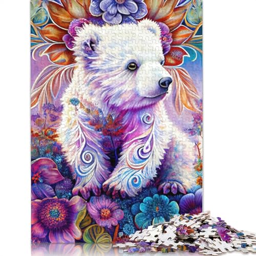Holzpuzzle mit schönem Bärenporträt für Erwachsene, Jugendliche, Heimdekoration, 1000 Teile (75 x 50 cm) von POLIUAWS