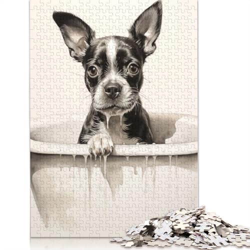 Hundebadewanne, 1000-teiliges Puzzle für Erwachsene | Familienspaß-Puzzles für Erwachsene, Geschenke, Denkspiele, 1000 Teile (75 x 50 cm) von POLIUAWS