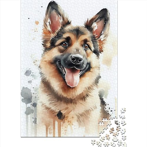 Husky Aquarell 1000 Teile Puzzle Erwachsene Halloween Geschenk Papier Puzzle Erwachsene 1000 Teile (38x26cm) von POLIUAWS