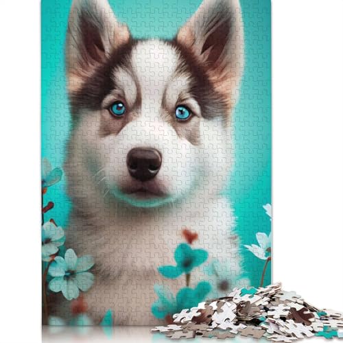 Husky Cute Poppy 1000-teiliges Puzzle für Erwachsene – Familienaktivitäts-Puzzles, Lernspiele, schwierig und herausfordernd, 1000 Teile (75 x 50 cm) von POLIUAWS