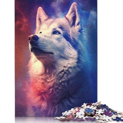 Husky Dogs 1000-teiliges Puzzle für Erwachsene, Spielzeug, Denkspiel, Lernspiel für Erwachsene, Stressabbau, Heimdekoration, 1000 Teile (75 x 50 cm) von POLIUAWS