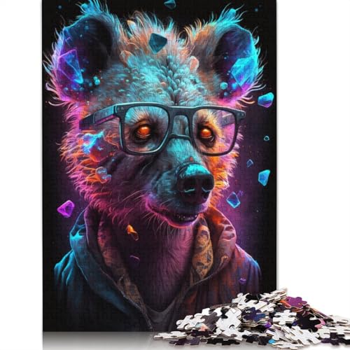 Hyänen tragen Brillen, 1000-teiliges Puzzle, ab 18 Jahren, Lernspiele, Puzzles für Erwachsene, für Frauen, für Kinder ab 12 Jahren, 1000 Teile (75 x 50 cm) von POLIUAWS