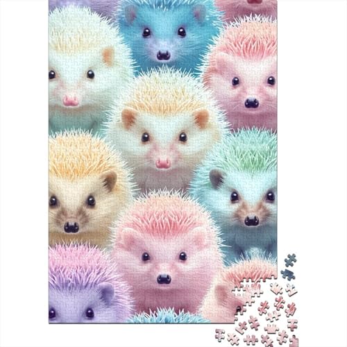 Igelpuzzle, 1000 Teile, Holzpuzzle für Erwachsene, Lernspiel, Herausforderung, Spielzeug, 1000 Teile (38 x 26 cm) von POLIUAWS