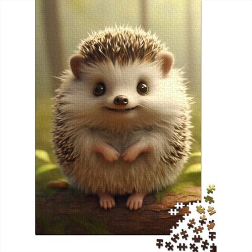 Igelpuzzle, 1000 Teile, Holzpuzzle für Erwachsene, Lernspiel, Herausforderung, Spielzeug, 1000 Teile (75 x 50 cm) von POLIUAWS