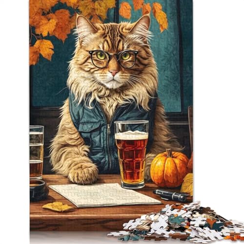Intellektuelle Katzenpuzzles für Erwachsene, 1000-teiliges Puzzle für Teenager ab 12 Jahren, 1000 Teile (75 x 50 cm) von POLIUAWS
