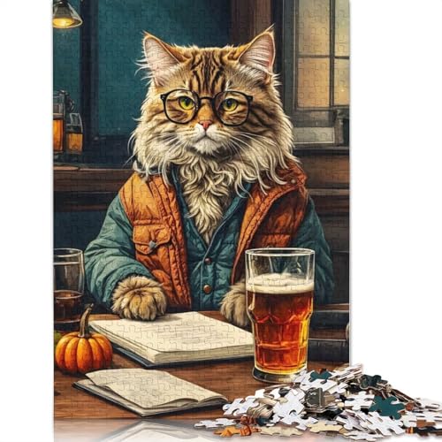 Intellektuelles Puzzle mit 1000 Teilen, süße Katze, für Erwachsene und Teenager, 1000 Teile (75 x 50 cm) von POLIUAWS