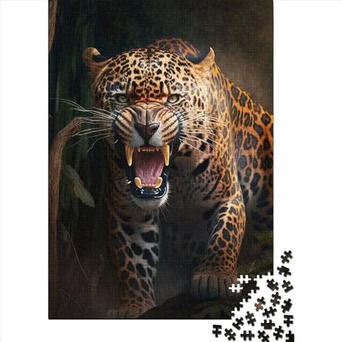 Jaguar Puzzle 1000 Teile für Erwachsene, Halloween-Geschenk, Holzpuzzle für Erwachsene, Familienspaß und Spieleabend, 1000 Teile (75x50cm) von POLIUAWS
