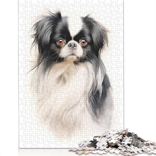 Japanese Chin Portrait Puzzles 1000 Teile Schwer Puzzle Spielzeug Lernspiel Impossible Herausforderung Spielzeug Für Erwachsene Und Kinder Ab 14 Jahren 1000pcs (75x50cm) von POLIUAWS