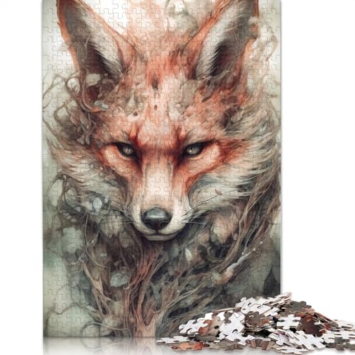 Japanese Kitsune Fox Puzzle 1000-teilige Schwer Puzzle Spielzeug Lernspiel Impossible Herausforderung Spielzeug Für Erwachsene Kinder 1000pcs (75x50cm) von POLIUAWS