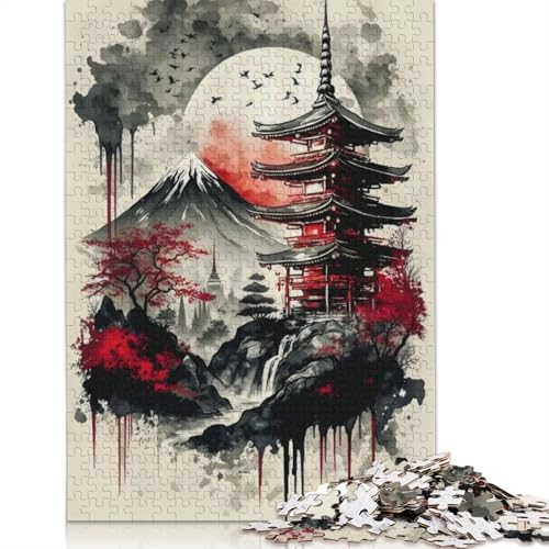 Japanischer Tempel 9, 1000-teiliges Puzzle, Familienspaß für Erwachsene und herausforderndes Spiel, Spiele zum Stressabbau und einzigartige Geschenke, 1000 Teile (75 x 50 cm) von POLIUAWS