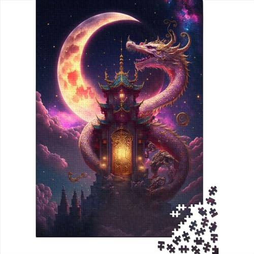 Japanisches Drachen Puzzle für Erwachsene, 1000 Teile Puzzle für Jugendliche ab 12 Jahren, Geschenke für Heiligabend, 1000 Teile (38x26cm) von POLIUAWS