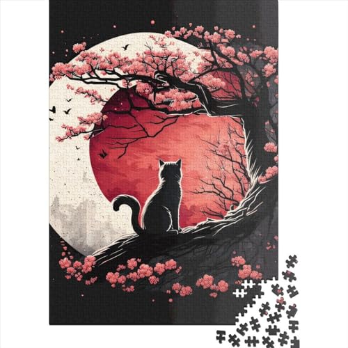 Japanisches Katzenpuzzle für Erwachsene und Jugendliche, Papierpuzzle für Kinder, pädagogisches Spiel, Herausforderungsspielzeug, 1000 Teile (38 x 26 cm) von POLIUAWS