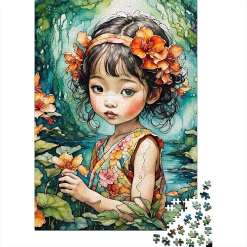 Japanisches Mädchenpuzzle mit 1000 Teilen für Erwachsene, Holzpuzzle für Erwachsene und Jugendliche, 1000 Teile (75 x 50 cm) von POLIUAWS