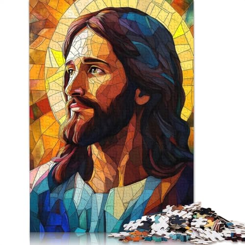Jesus Christus Buntglas-Puzzle 1000 Teile für Erwachsene und Jugendliche ab 12 Jahren, 1000 Teile (75 x 50 cm) von POLIUAWS