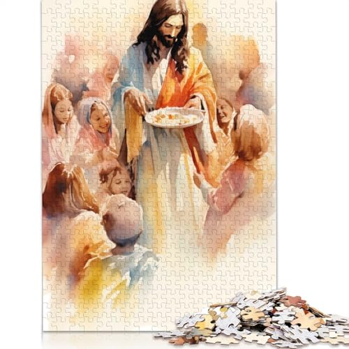 Jesus speist die Armen, 1000-teiliges Puzzle für Teenager, Geschenke, Papierpuzzle, Puzzle für Erwachsene, Lernspiele für Zuhause, DIY-Spielzeug, 1000 Teile (38 x 26 cm) von POLIUAWS